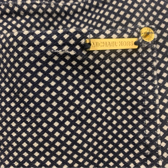 MICHAEL Michael Kors Blue Gingham
Ankle Pants Navy & White Stretch Size L !! - Picture 10 of 14